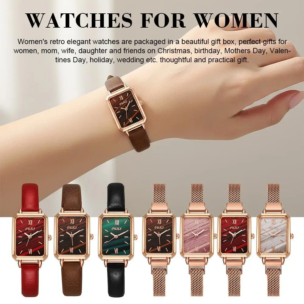 

Women Square Gold Watch Roman Numerals Dial Chain Bracelet Design Elegant Dress Watch Gift for Christmas Birthday Mothers Day