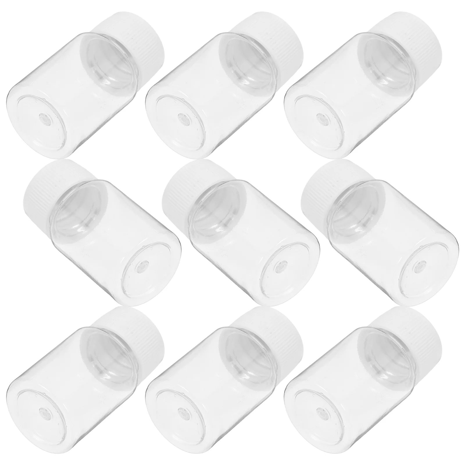 10 Pcs Filling Vial Plastic Bottle Container Solid Powder Round Pills Organizer