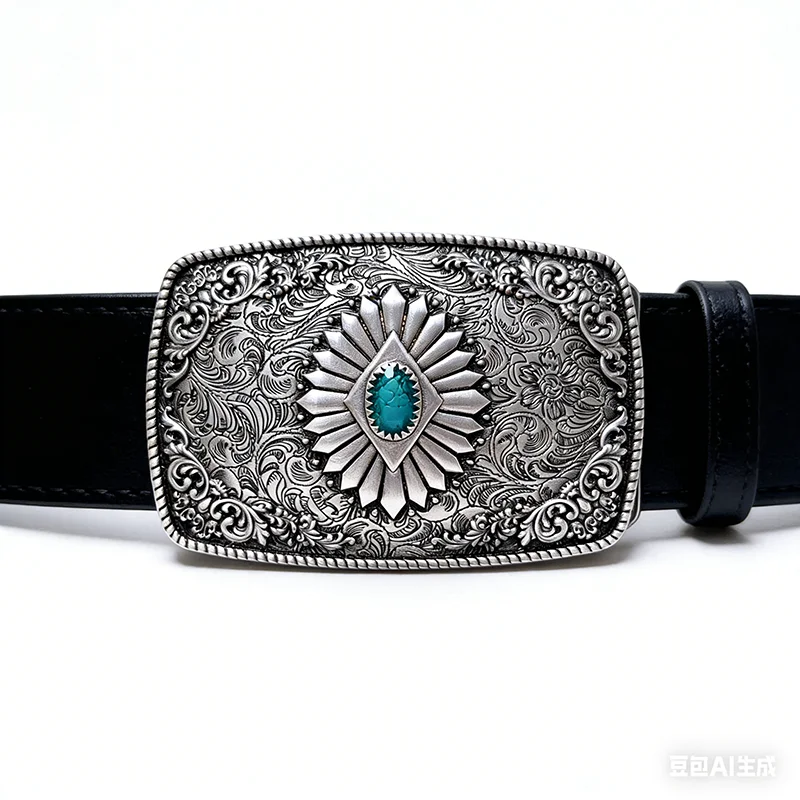 Vintage Silver Plated Southwest Enamel Totem Rectangle Belt Buckle also Stock in US WT144SL