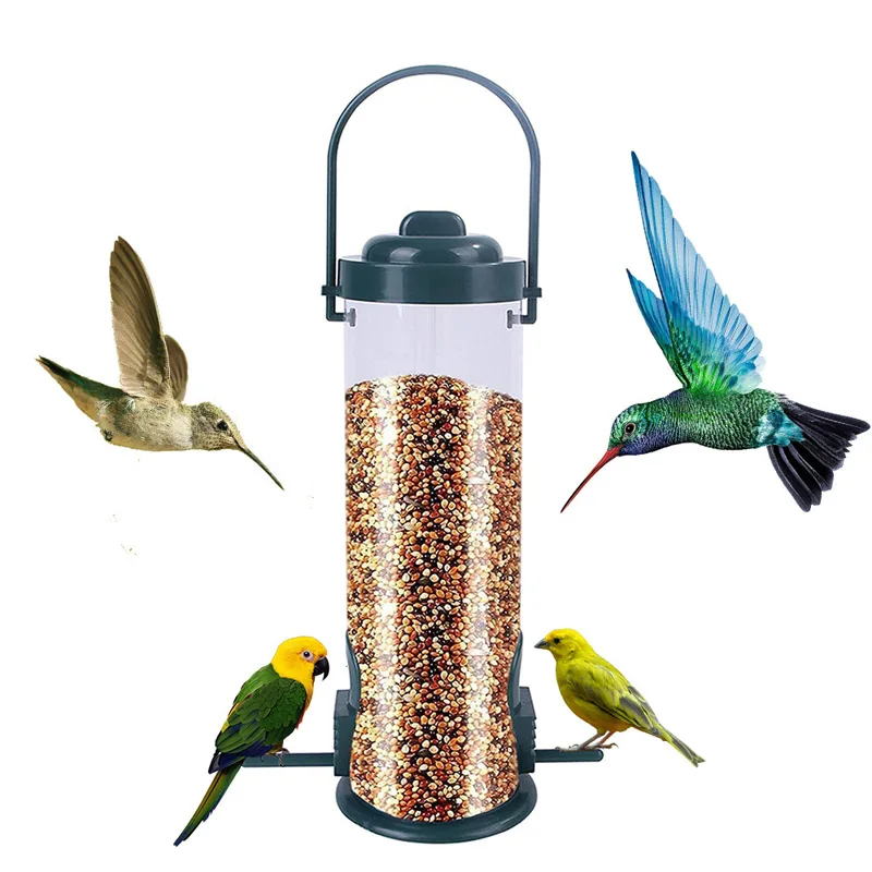 

Pet Bird Feeder Food Dispenser Outdoor Hanging Multiple Holes Bird Feeder Small Automatic Foot Feeding Tool Bird Supplies