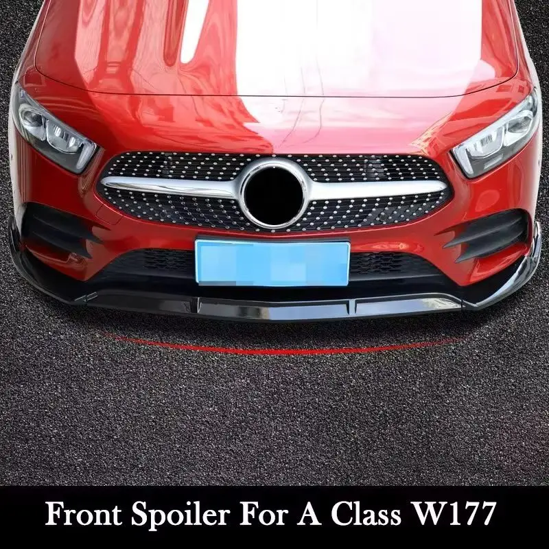 

Front Bumper Lip Spoiler Splitters Diffuser Body Kit Carbon Fiber For Mercedes Benz A Class Klass W177 A250 Line 4MATIC