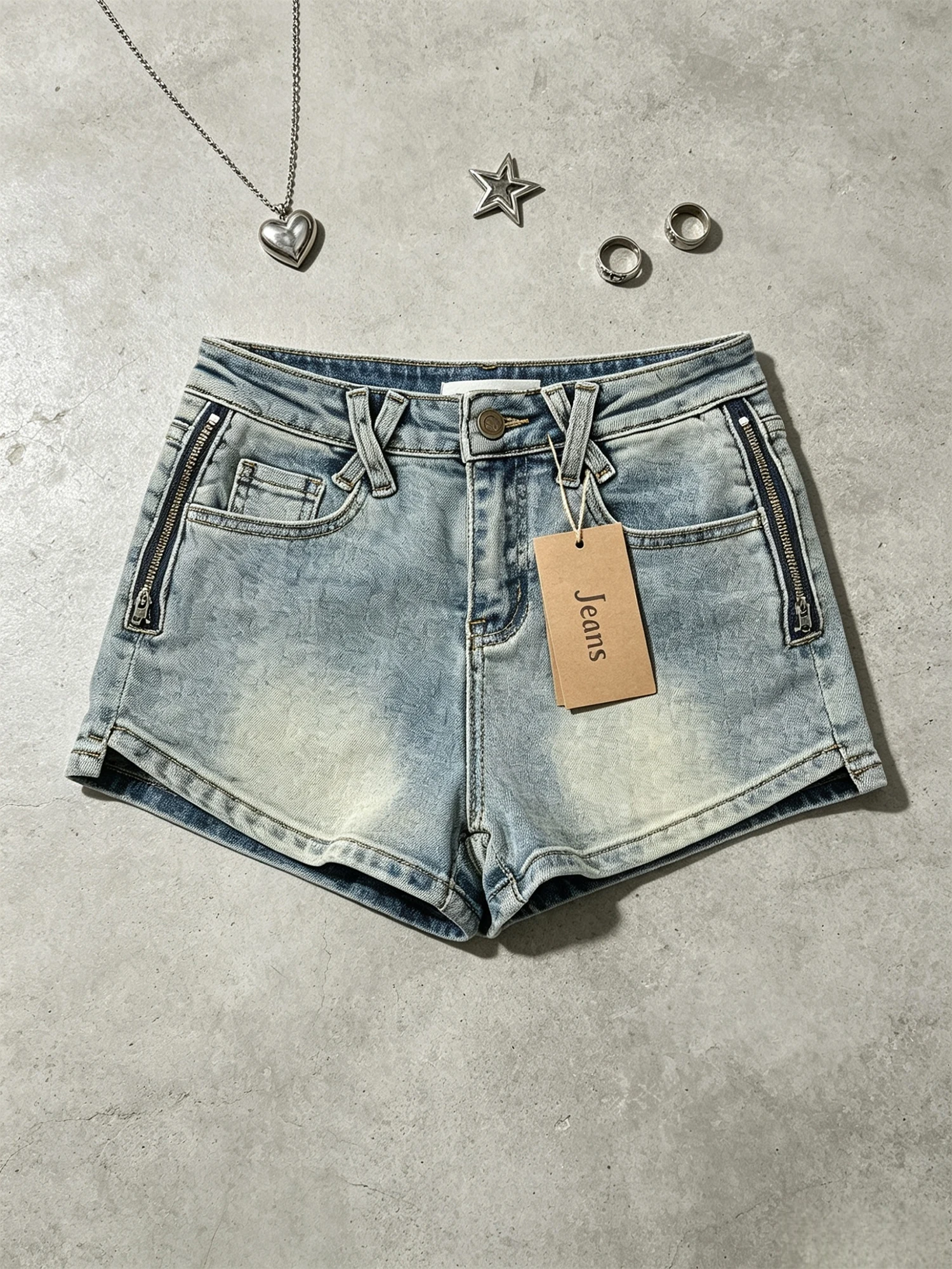 Women's Blue Denim Shorts High Waist A-line Hot Jeans Pants Y2K Gyaru Micro Cowboy Shorts Vintage Straight Jean Shorts Summer