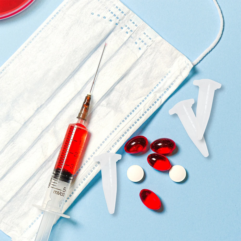 

500pcs Plastic Tubes Clear With Attached Lids 1.5Ml Graduated Leakproof Vials Medical Supplies