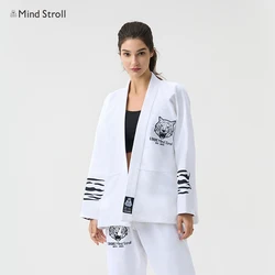 BJJ GI JIU JITSU Mindstroll clean cotton uniform kimono tiger white