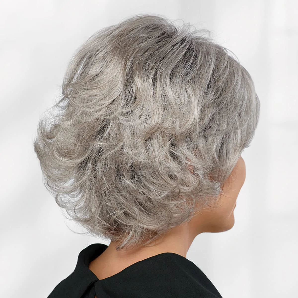 Silver Grey Short Bob Full Wig Synthetic Hair With Side Bangs For Women Halloween Christmas Cosplay Party
