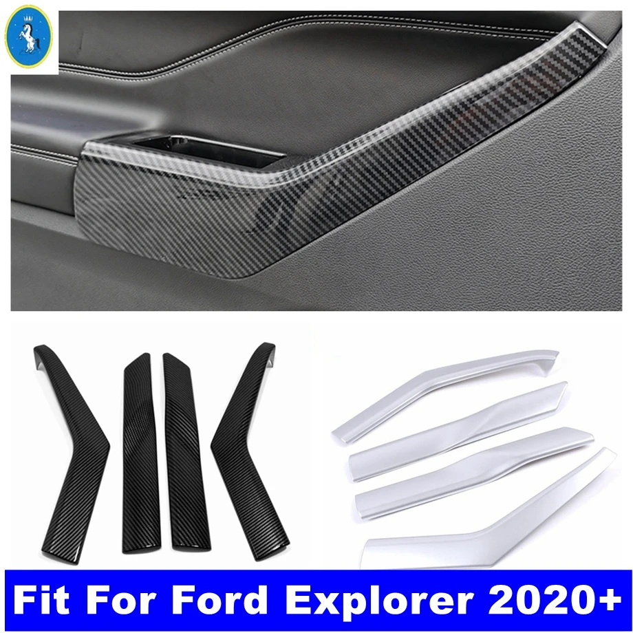 

Car Inner Door Armrest Window Lift Button Panel Strips Cover Trim For Ford Explorer 2020 - 2023 Carbon Fiber / Matte Accessories