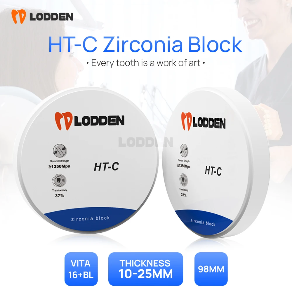 

LODDEN HT-C Preshade Стоматологические материалы Odont Кульковые блоки из циркония 98 мм (10 мм-25 мм) CAM CAD coronas de reinas Прочность 1350 МПа