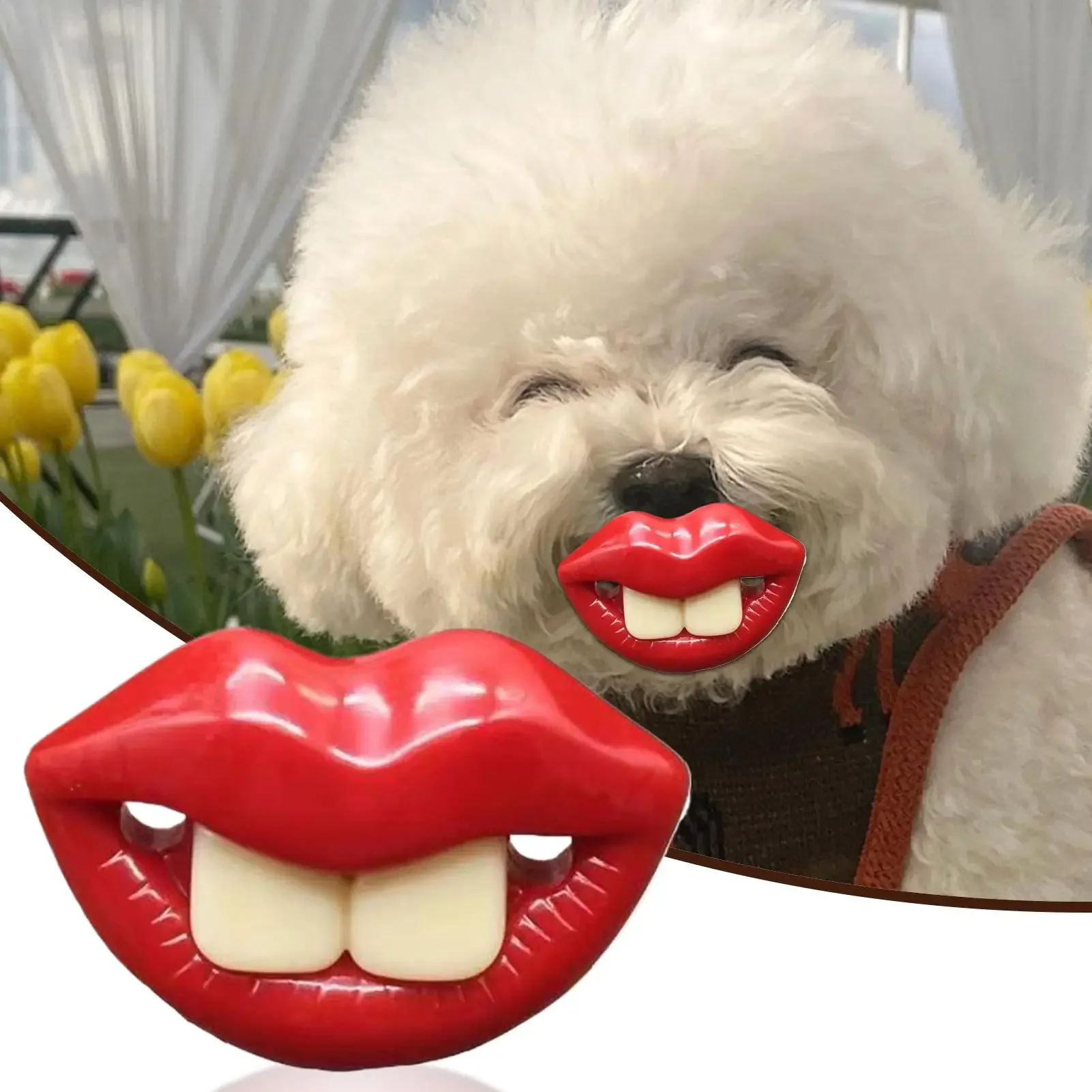 Dog Pacifiers for Small Pet Funny Dog Red Lips Silicone Chew Toy Soft Health Care Teething Pet Teether for Small