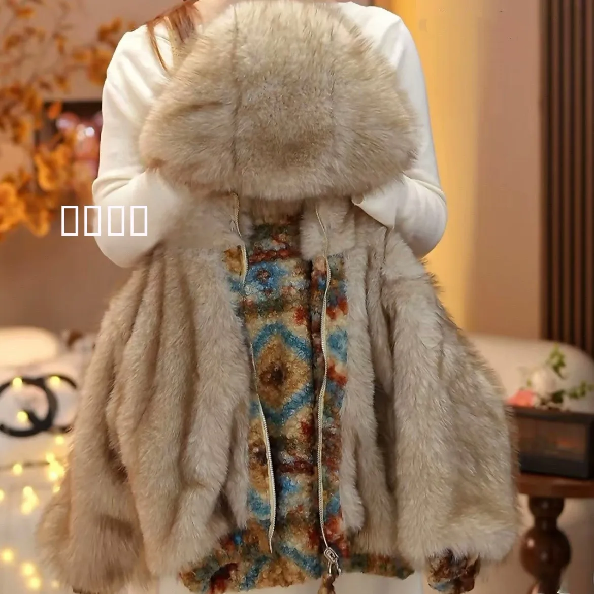 معطف أطفال من الفرو الصناعي قابل للارتداء على الوجهين، دافئ للغاية، بتصميم لطيف على شكل باندا، ملابس خارجية شتوية، فضفاضة وعصرية