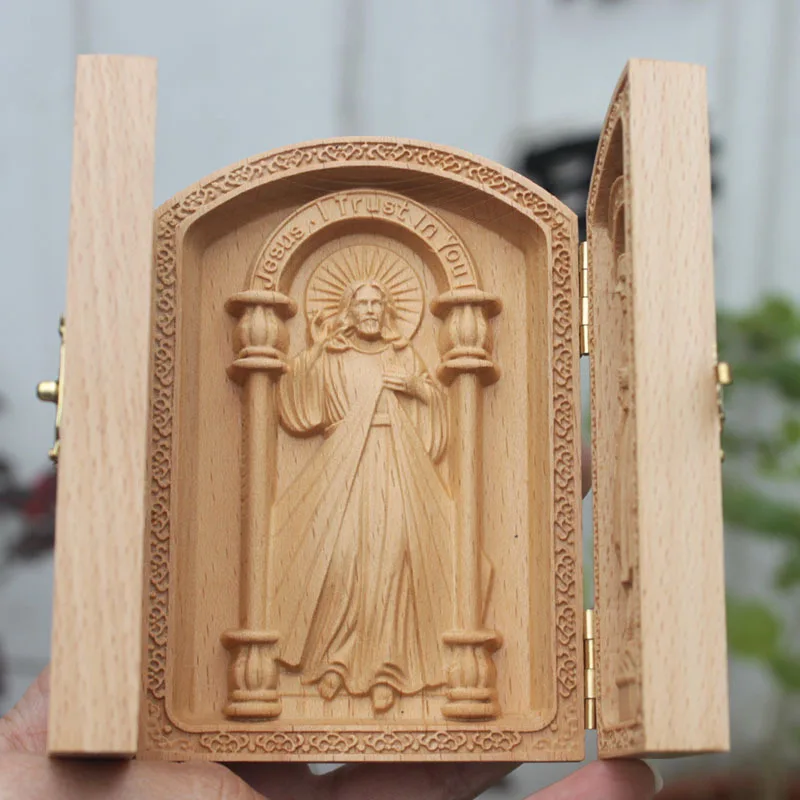 الكاثوليكية المقدسة طاولة صغيرة سوينغ سيارة سوينغ خشب الزان يسوع سانت جوزيف الحرف المسيحية هدية 10 سنتيمتر إكسسوارات ديكور منزلي #2