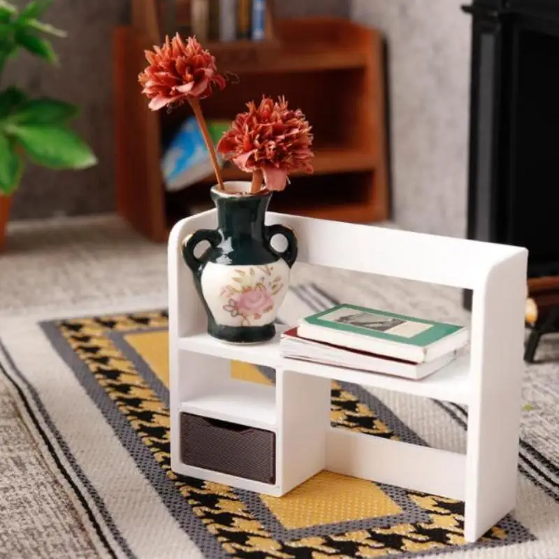 New 1Pcs 1:12 Scale Dollhouse Miniatures Furniture Storage Rack Organizing Shelf Dolls Accessories Scenery Model Toy