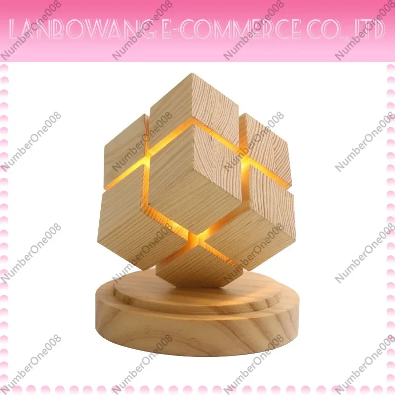 Creative Cube Night Light, USB Rechargeable Table Lamp, Bedroom Bedside Decor Ambient Mood Lighting