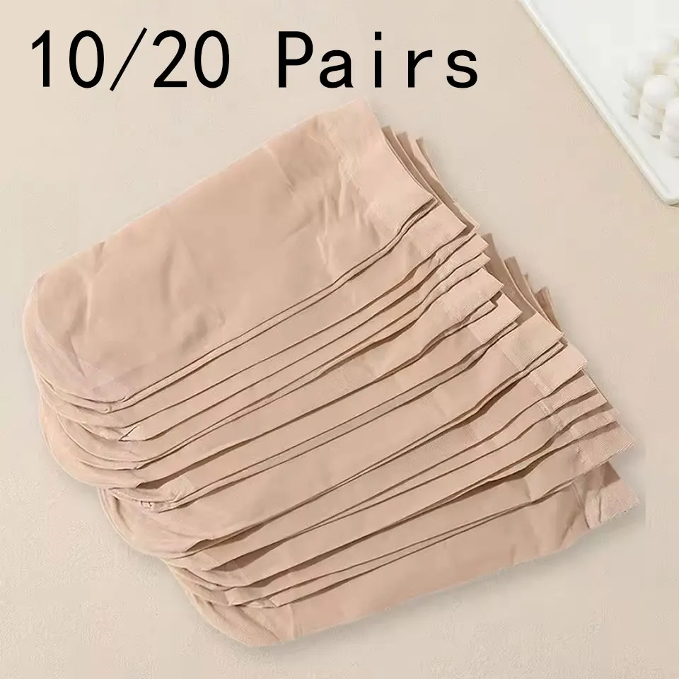 

10/20 Pairs Women Solid Color Socks Summer Lightweight Skin Friendly Versatile Fashionable Socks Comfortable Mid Length Socks