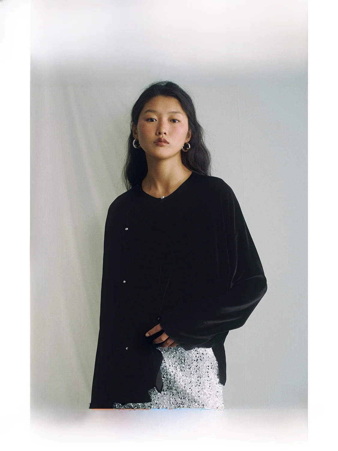 

ZhiZhi Chinese Style Velvet Shirt Casual Versatile Early Autumn Outerwear Spring Leisure Match All Season Long Sleeve round Neck