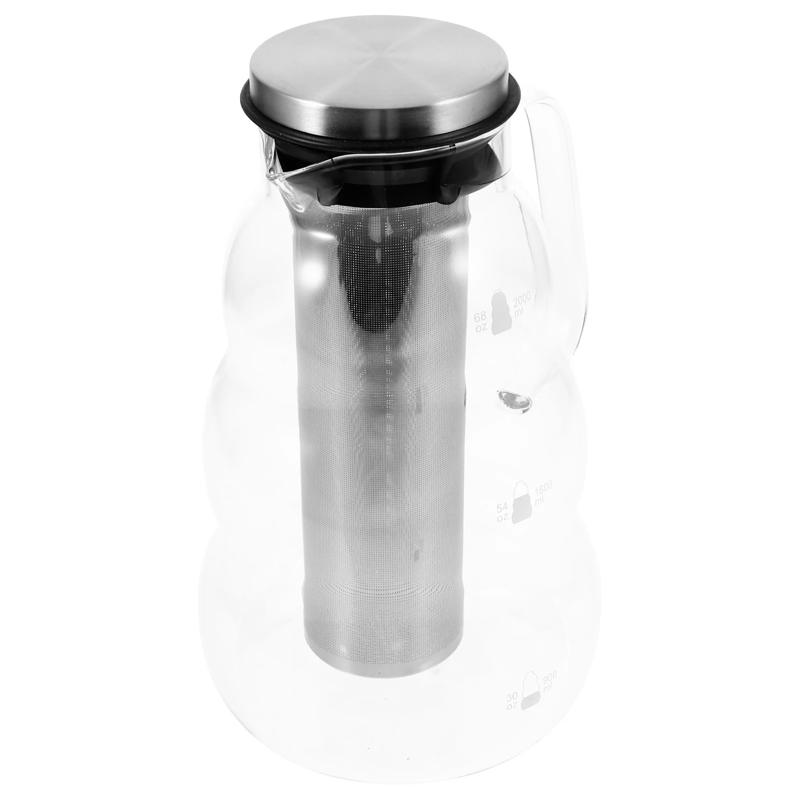 

Cold Brew Coffee Pot Glass Pitcher Stainless Steel Strainer Large Capacity Detachable Lid Water Jug for Juice Tea Drinks