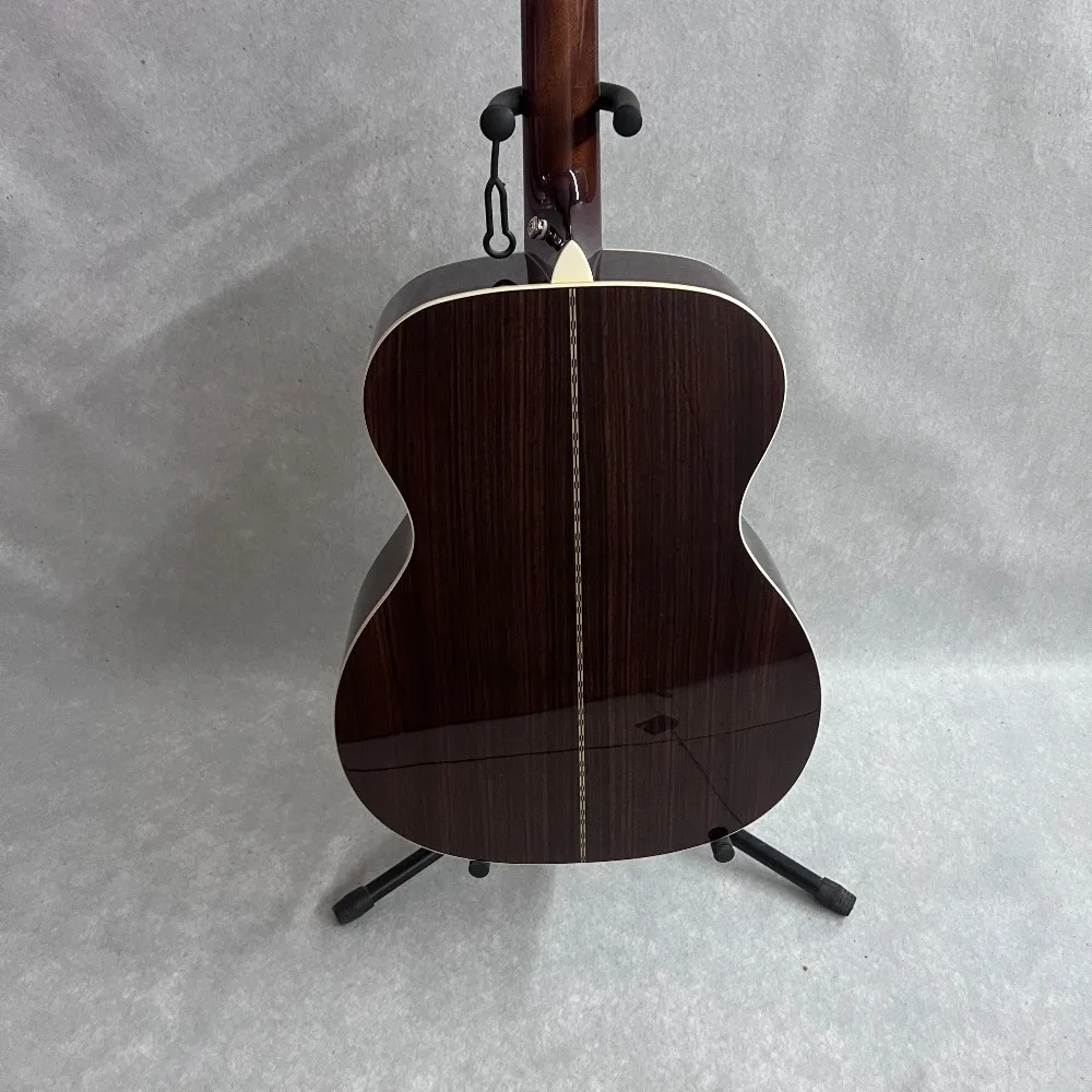 41 Inch Handmade Acoustic Guitar, Spruce Top, Acoustic Guitar, OM Series 28 Version, 6 Strings, 20 Frets, Folk Guitar