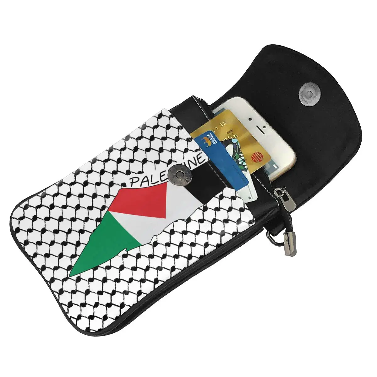 Palestine Flag Map Shoulder Bag Kufiya Hatta Bulk Aesthetic Women Bags Leather Travel Woman Purse