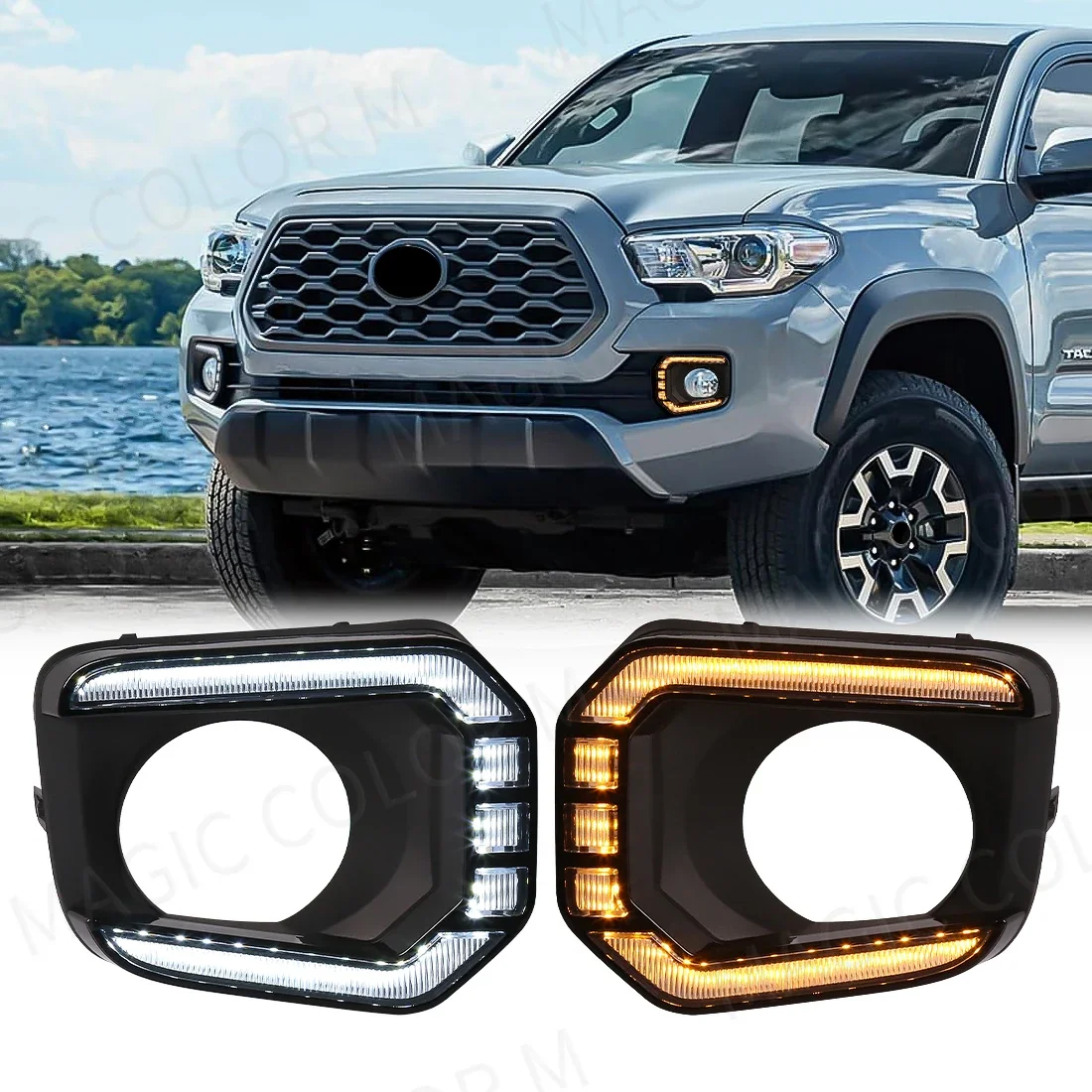 

Светодиодные противотуманные фары GEFENSI для Toyota Tacoma 2016 2017 2018 2019 2020 2021 2022 DRL дневные ходовые огни переднего бампера белый