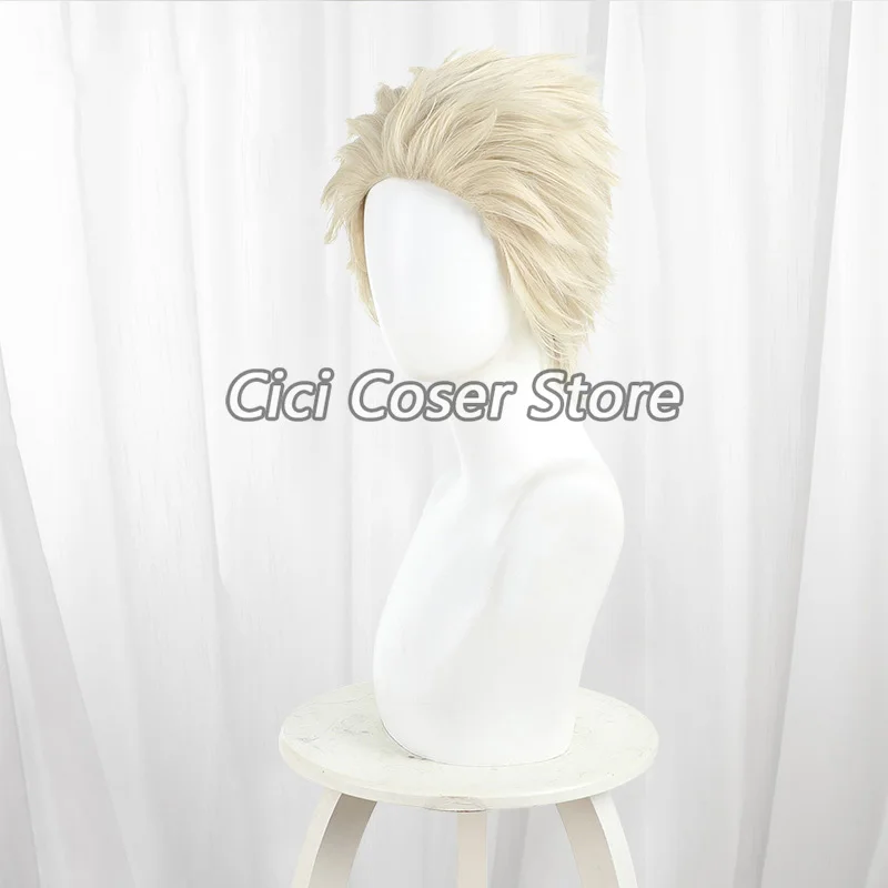 The Fragrant Flower Blooms with Dignity Rintaro Tsumugi Cosplay Wig Earrings Set Heat Resistant Short Blonde For Halloween Party