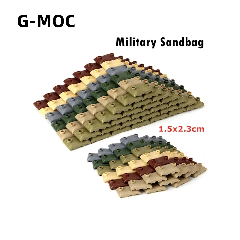 G-MOC 100pcs/lot Buildings Blocks WW2 Weapon Military Special Forces Sandbag Particle Assembles DIY Educational Bricks Kids Toys