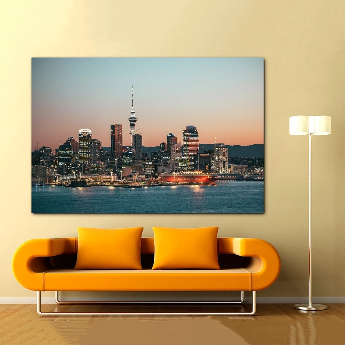 Auckland City Print, Art Poster, Urban city skyline Wall Art Print, sunset photography print from Auckland, New Zealand