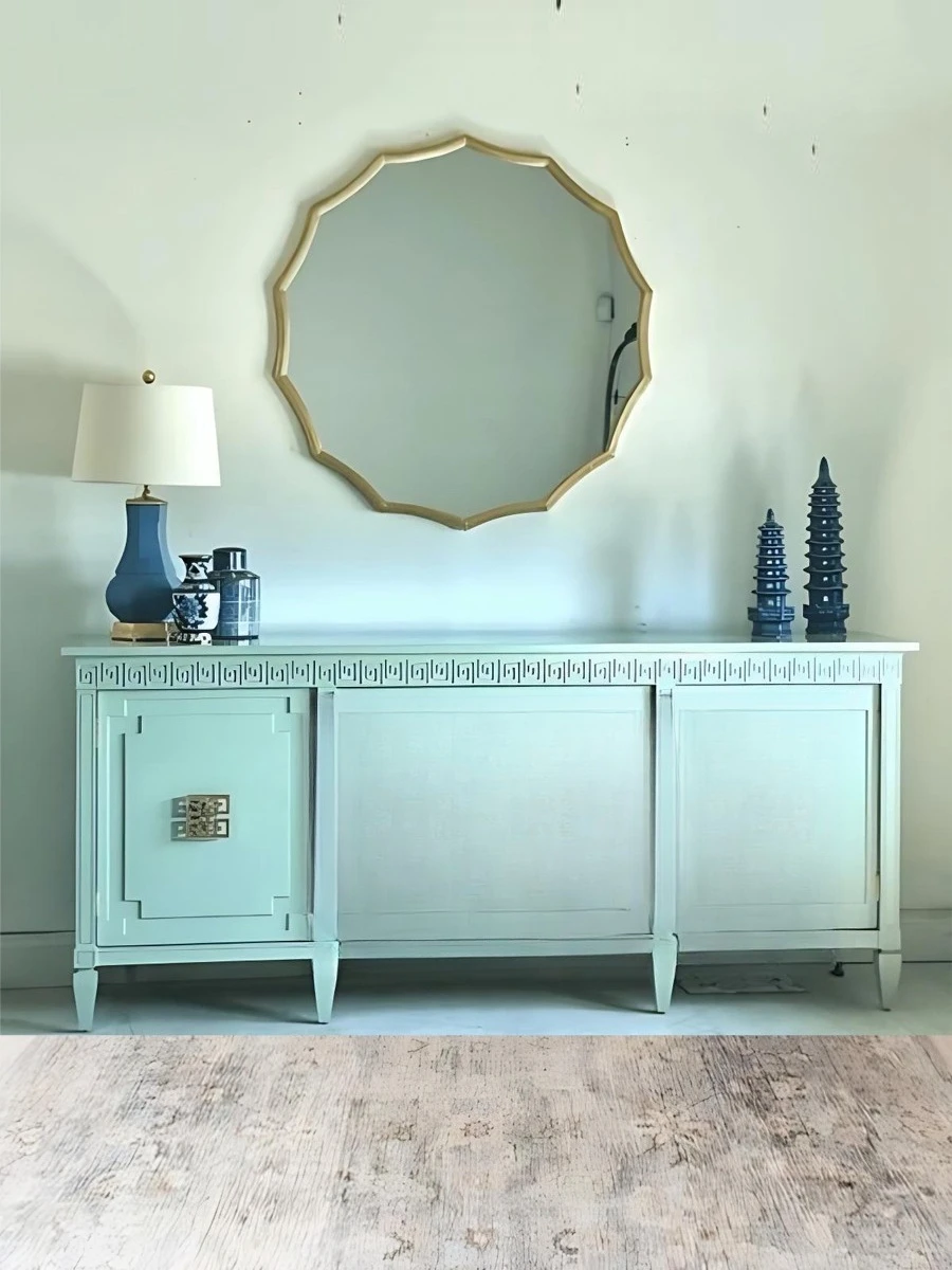 

French light luxury solid wood TV cabinet simple American living room home solid wood storage cabinet