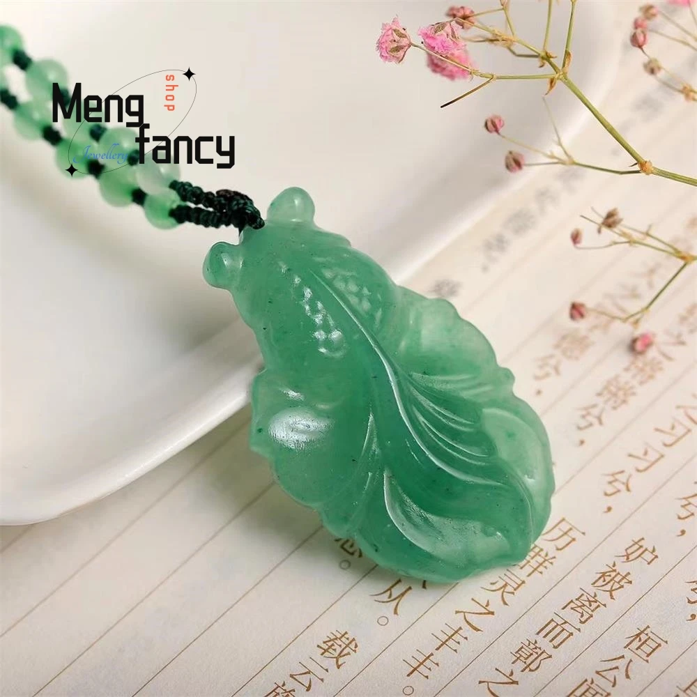 Natural Tung Ling Jade Koi Goldfish Pendant Simple Exquisite Best Selling Fashion Luxury Jewelry Mascots Handicraft Holiday Gift