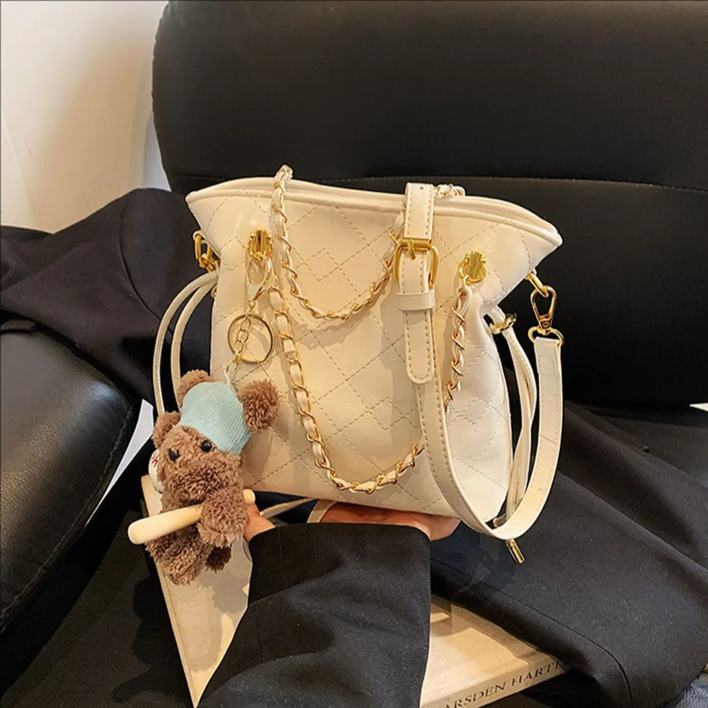 

PU Leather Bucket Shape Womens Crossbody Bag Large Capacity Womens Shoulder Bag Casual Style Fashion Underarm Bag for Women Use