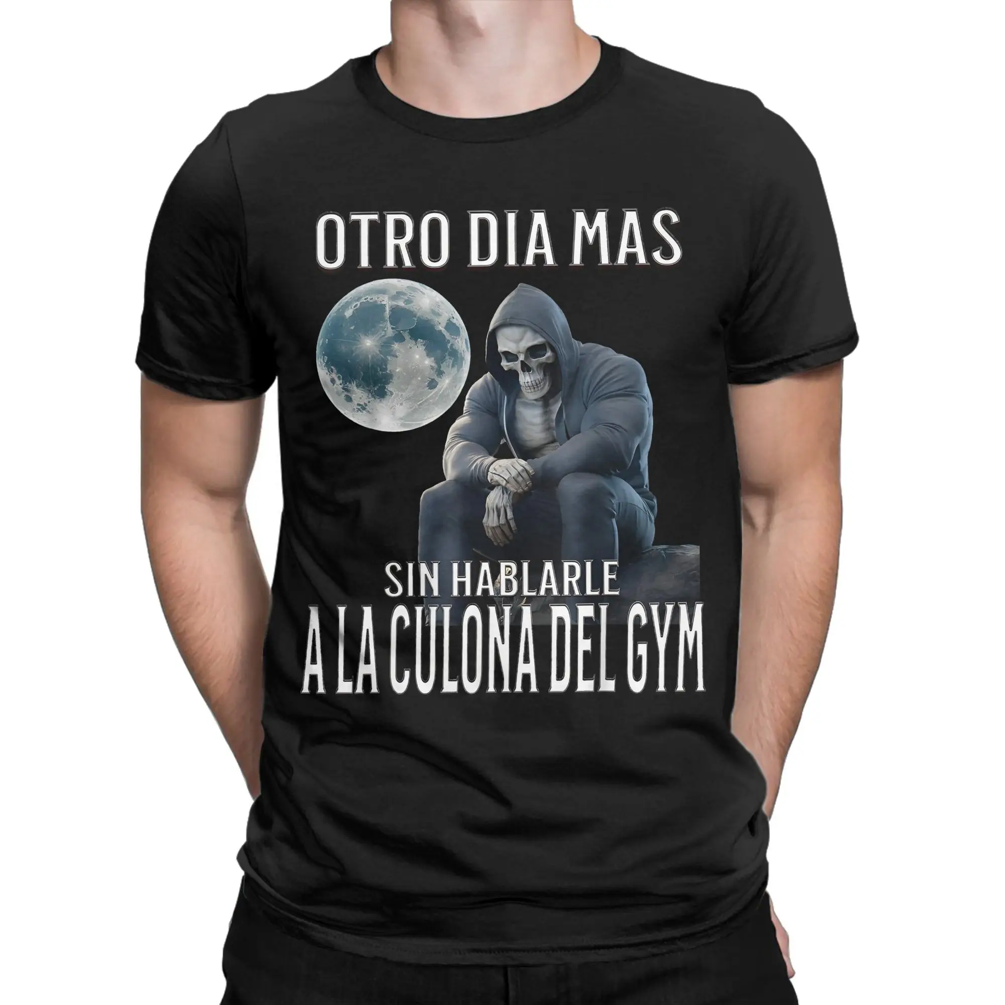 Otro dia mas sin hablarle a la del gym Calacas chidas gym T-Shirt  Trending T Shirts Tshirt Beach Cotton Plus Size Top Tees