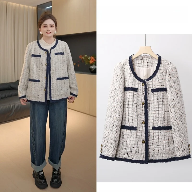

High Quali Thiened Women's Outerwear Fall Faion Casual Sle Polyester Wool Blend Breathable ort Coat Versatile Sle