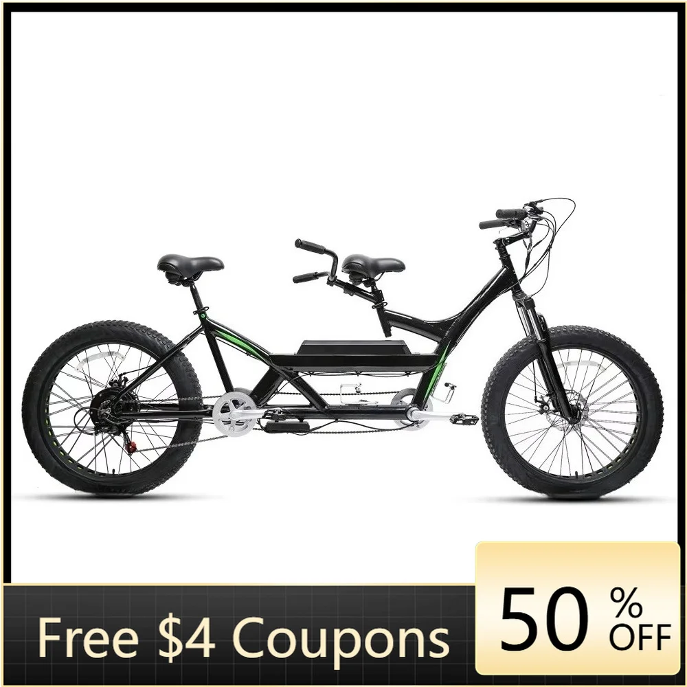 

Rs Electronic 7-speed 48V electric double city bicycle with 500W motor, aluminum alloy frame, LCD screen