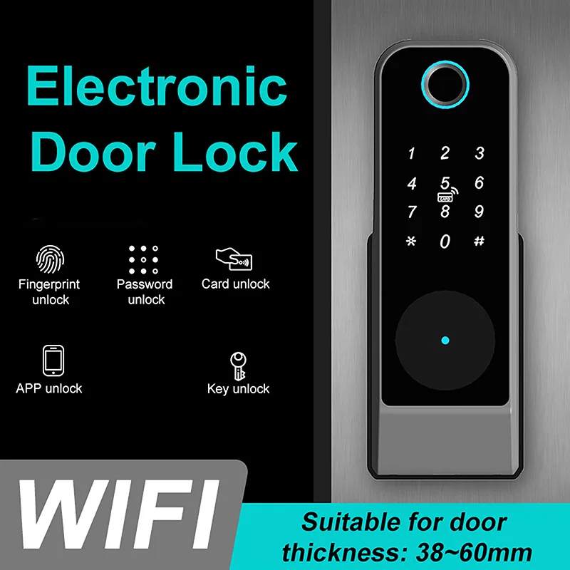 

Fingerprint Lock Waterproof Tuya Wifi Remote Control Bluetooth TTLock App Mechanical Electronic Smart Door Lock For home