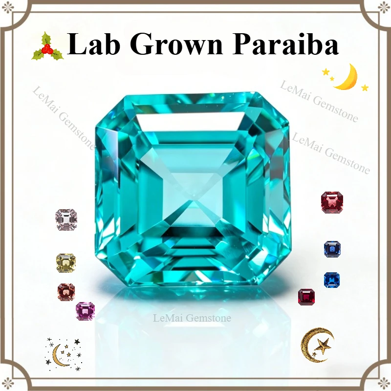 

Hot Sale Lab Grown Sapphire Asscher Cut Aquamarine Color For Jewelry Making