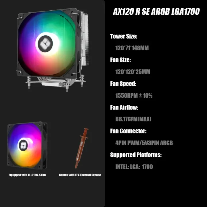 Thermalright Assassin X 120 REFINED SE WHITE ARGB LGA1700 CPU Air Cooler Intel LG1700/1851 Single-Platform Version