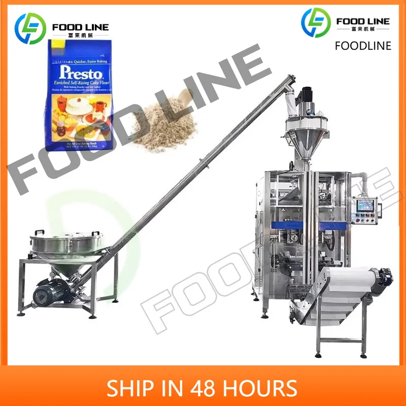 Automatic Vffs Baking Flour Powder Packing Machine 500g 1kg 2kg Bagging Mixed Millet Cassava Wheat Flour Packaging Machine