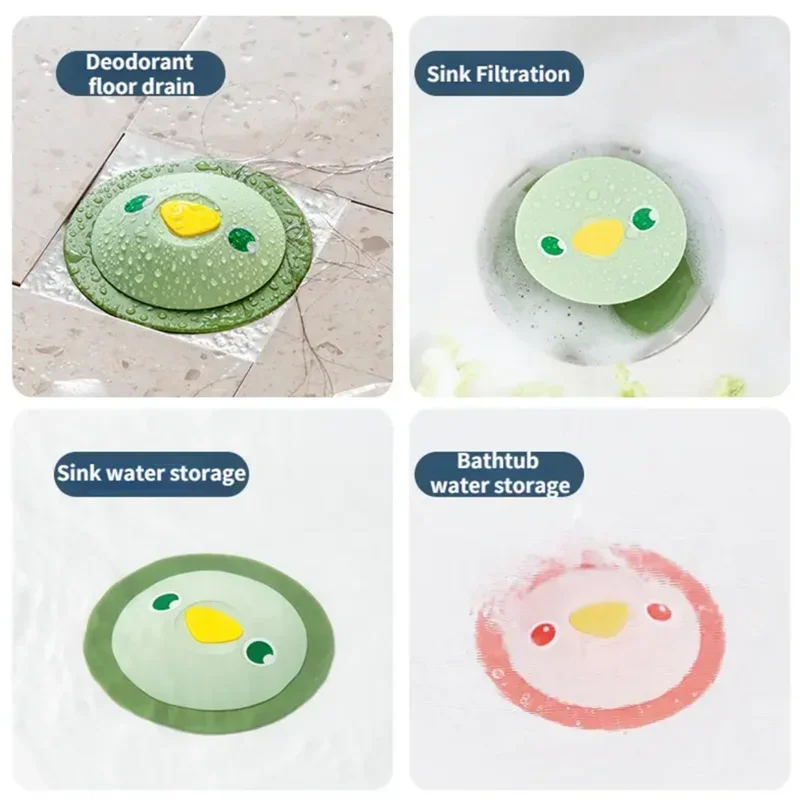 Kitchen Anti-odor Floor Drain Press Filter Bathroom Toilet Anti-clogging Silicone Flying Saucer Bouncing Floor Drain Cover