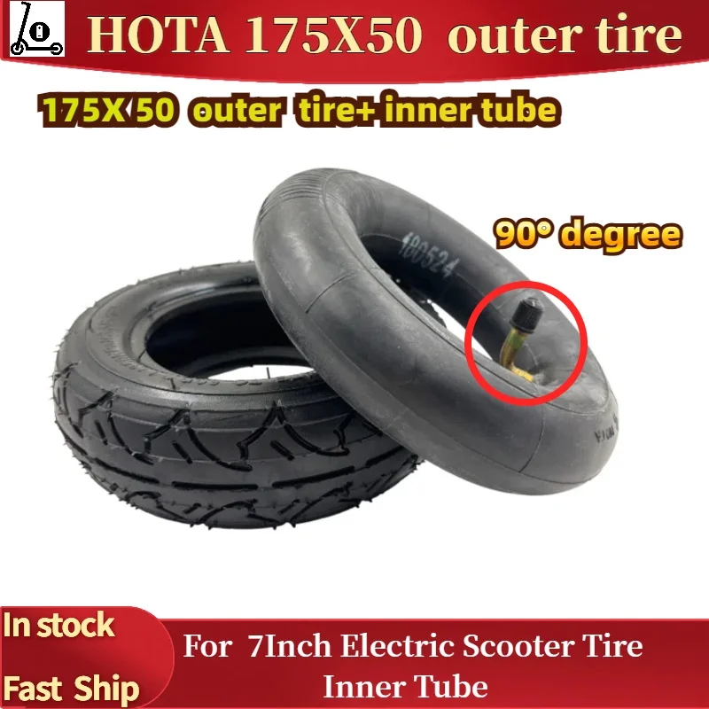 7 Inch Electric Scooter Inner Tube And Outer Tire 175x50 Wheelchair Stroller Replacement Inner Tube And Tire Set for E-Scooter