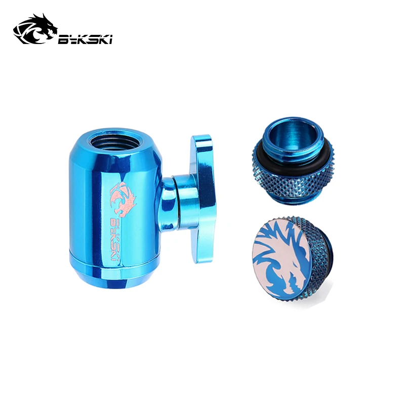 Bykski Water Valve Switch Kit Double Female Inner G1/4'' Thread for Computer Cooler System / Switch+Plug+Male To Male Fitting