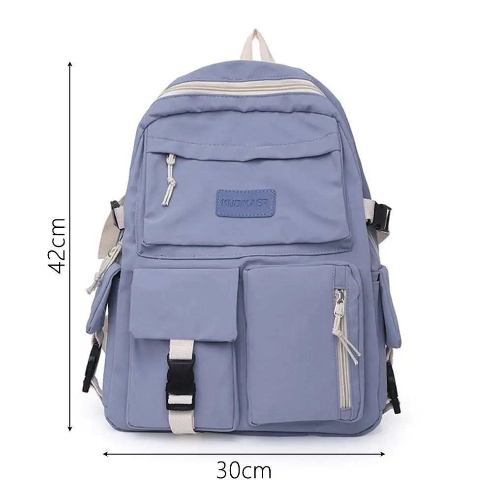 Simple Nylon Backpack Large Capacity Korean Color School Bag Casual Breathable School Rucksack Students