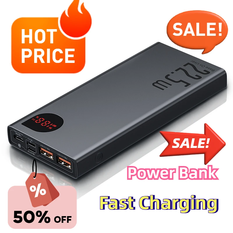 For IPhone 16 15 14 13 Pro Max Power Bank 10000mAh with 22.5W PD Fast Charging Powerbank Portable Battery Charger