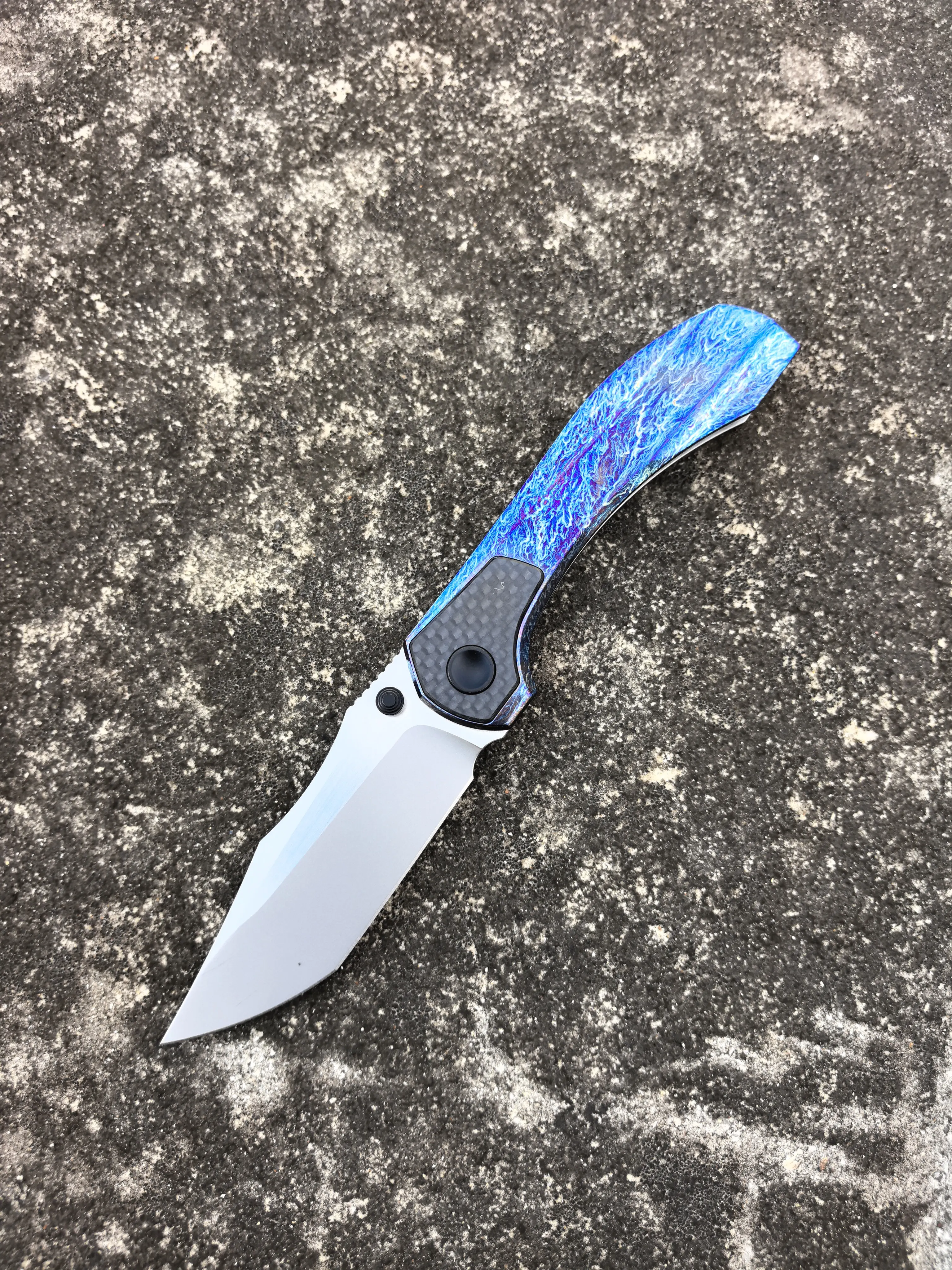 Folding EDC Tool, M390 Steel Blade TC4 Titanium Alloy Handle, Bearing Assisted, Outdoor Hiking Kitchen Fruit Utility Knife