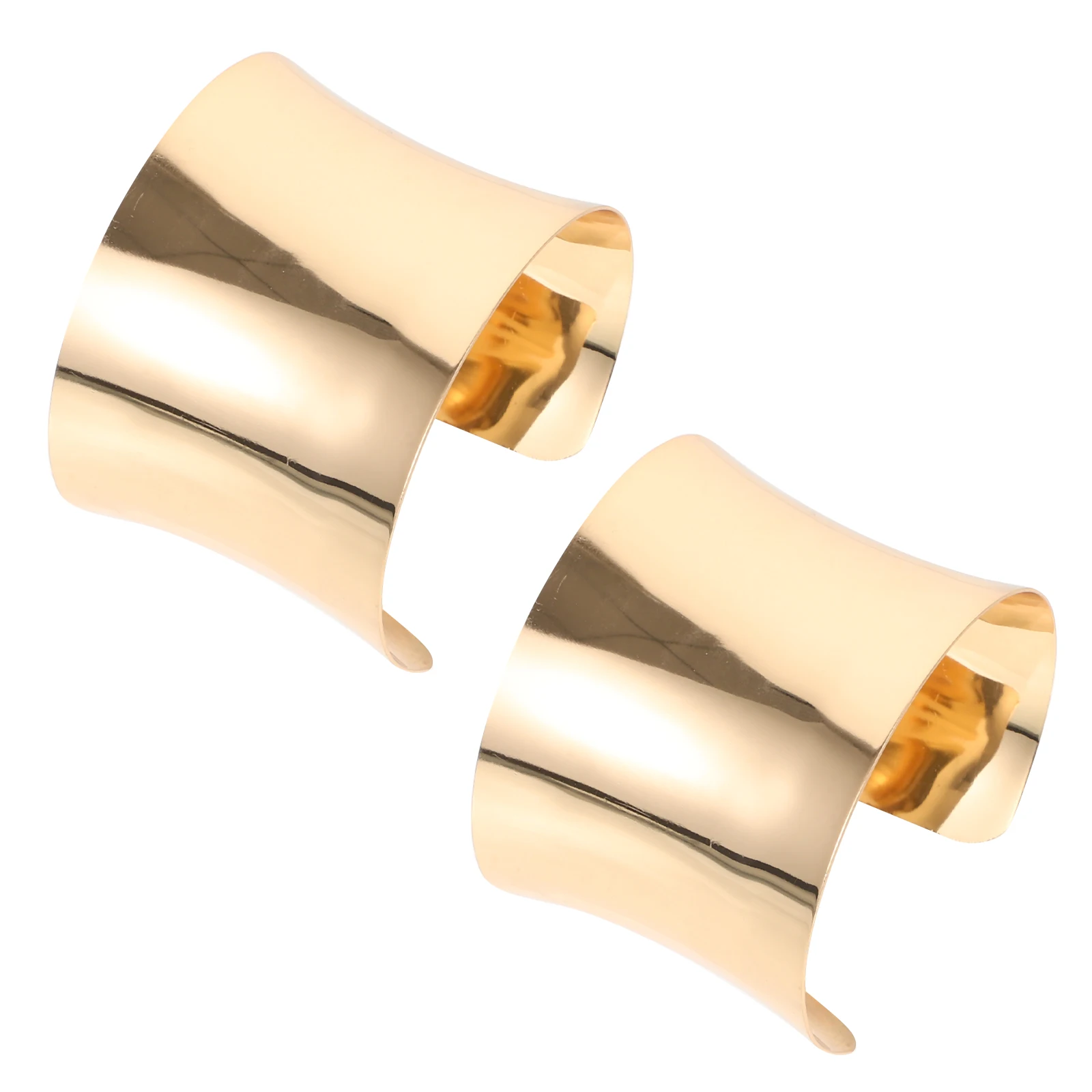 

2Pcs Geometric Curved Cuff Bracelets Wide Bangle Golden Adjustable Women Alloys Trendy Gifts Ladies Jewelry Personalized