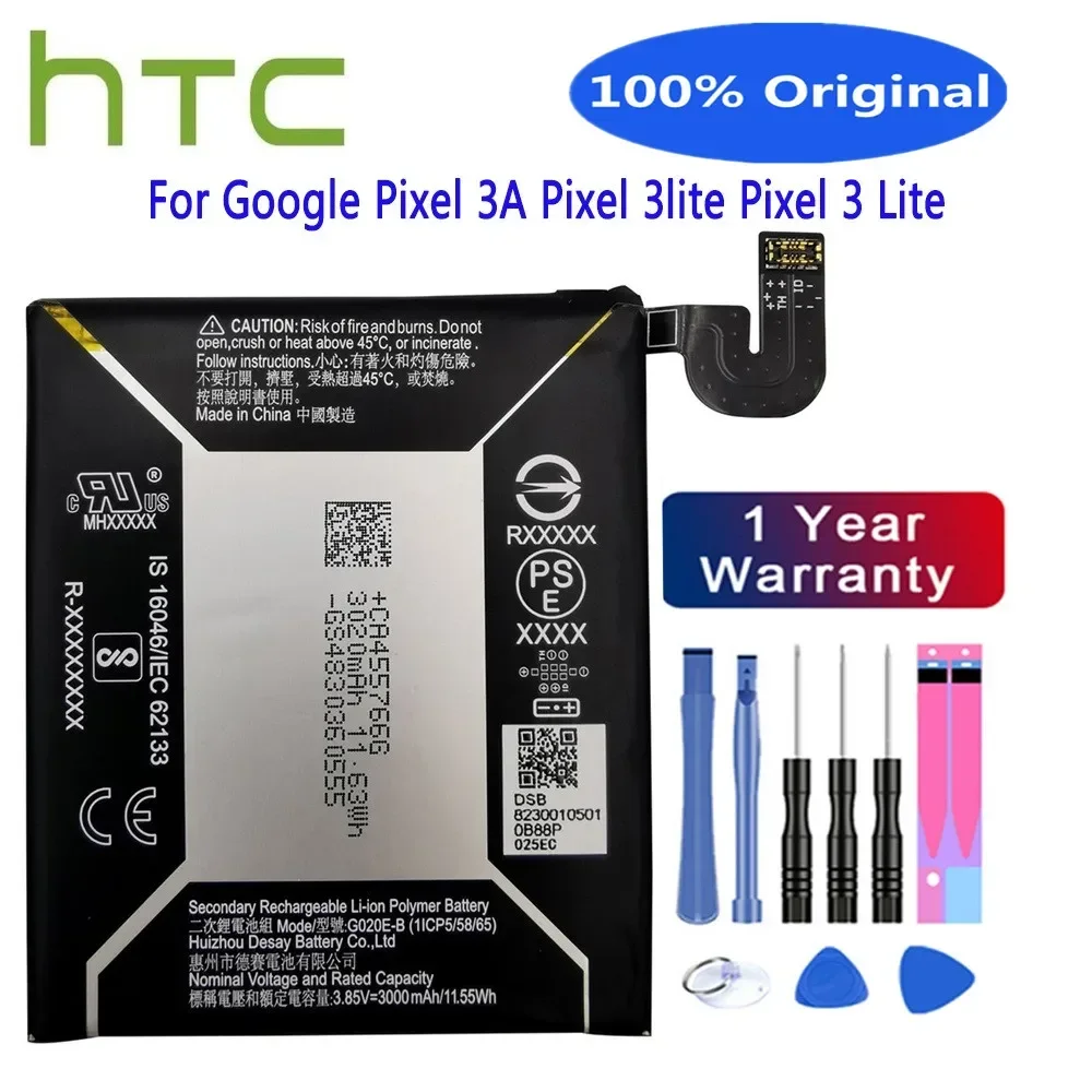 100% Original Battery G013A-B G013A-C G020A-B G020E-B For HTC Google Pixel 3 3A XL 3Lite Pixel3 XL Lite Pixel 3XL Phone Battery