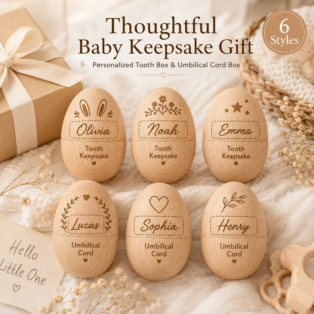 1Pc Custom Name-Engraved Keepsake Umbilical Cord Box, Milk Tooth Box, Umbilical Cord and Tooth Storage Box, Eggshell-Shaped Storage Box, Is a Perfect Keepsake Gift for Parents, Also an Ideal Shower Gift or Gift for New Parents, Birth Souvenir, Gift for New Parents, Pregnancy Gifts Etc