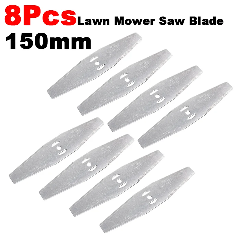 

8pcs Grass Trimmer Head Blade Electric Lawn Mower Blades 150mm Lawn Mower Slotted Knife Garden Parts Accessories Replacement