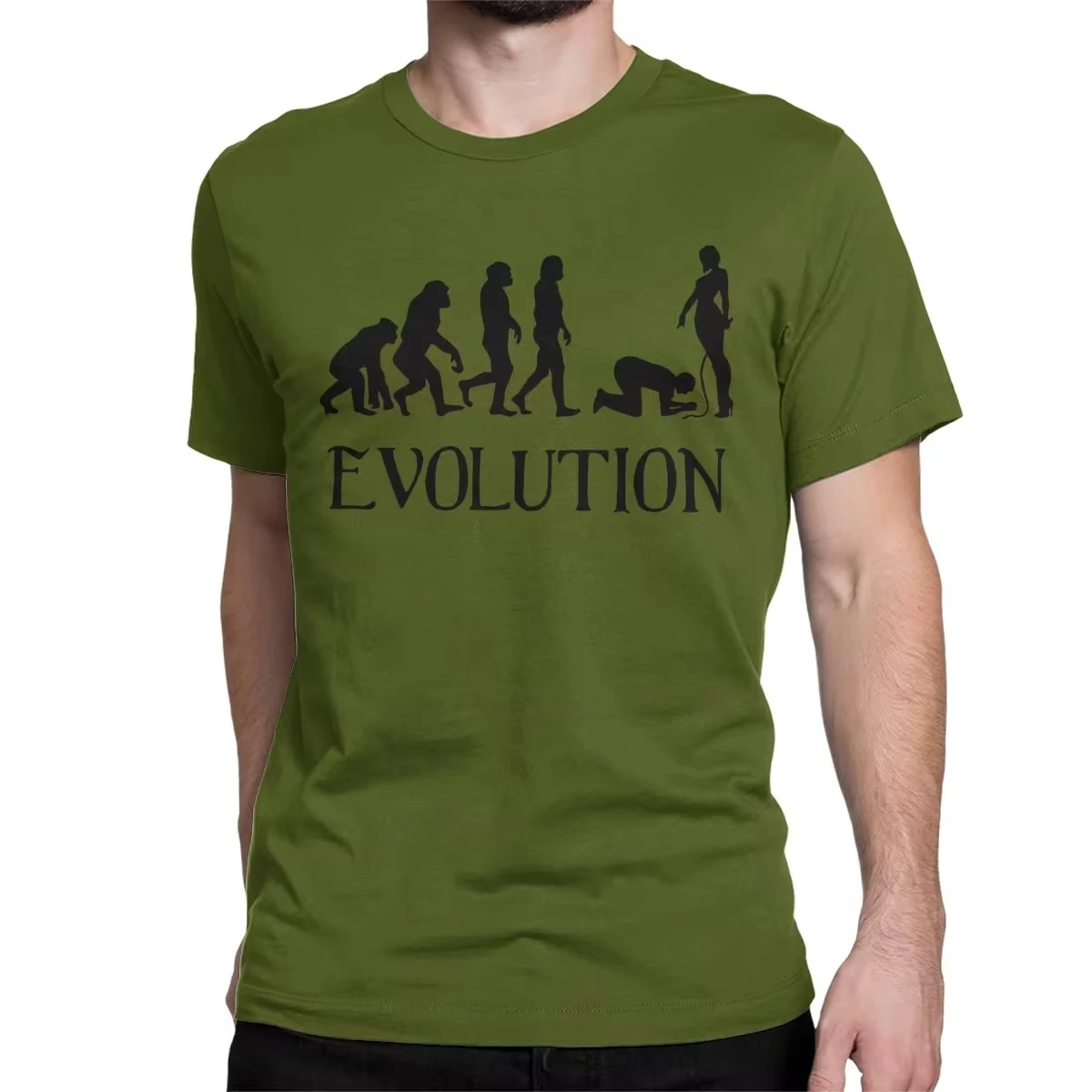 Femdom BDSM Evolution Fitted Scoop T-Shirts for Men Women Crazy 100% Cotton Tees O Neck Short Sleeve T Shirt 4XL 5XL Clothing