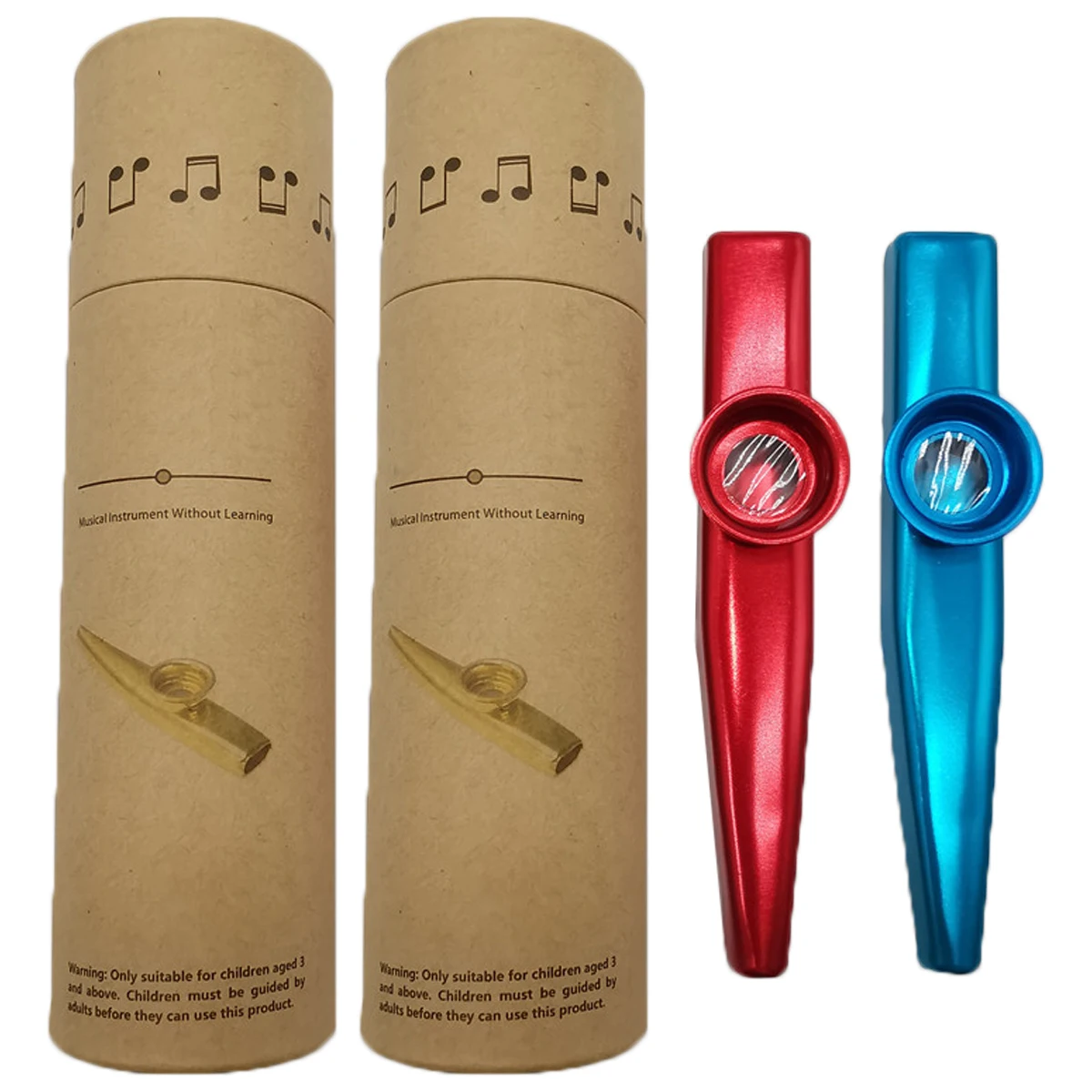 

2 Sets Metal Kazoo Instrument Easy To Learn Portable Kids Musical Instruments For Guitar Ukulele Beginners Performance Gift