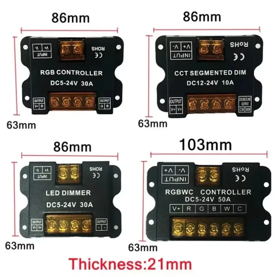 DC5V 12V 24V LED Light Modulator Touch Panel 30A High-power Wireless Controller CCT/RGB/RGBWW/RGBCW Controller Home Lighting