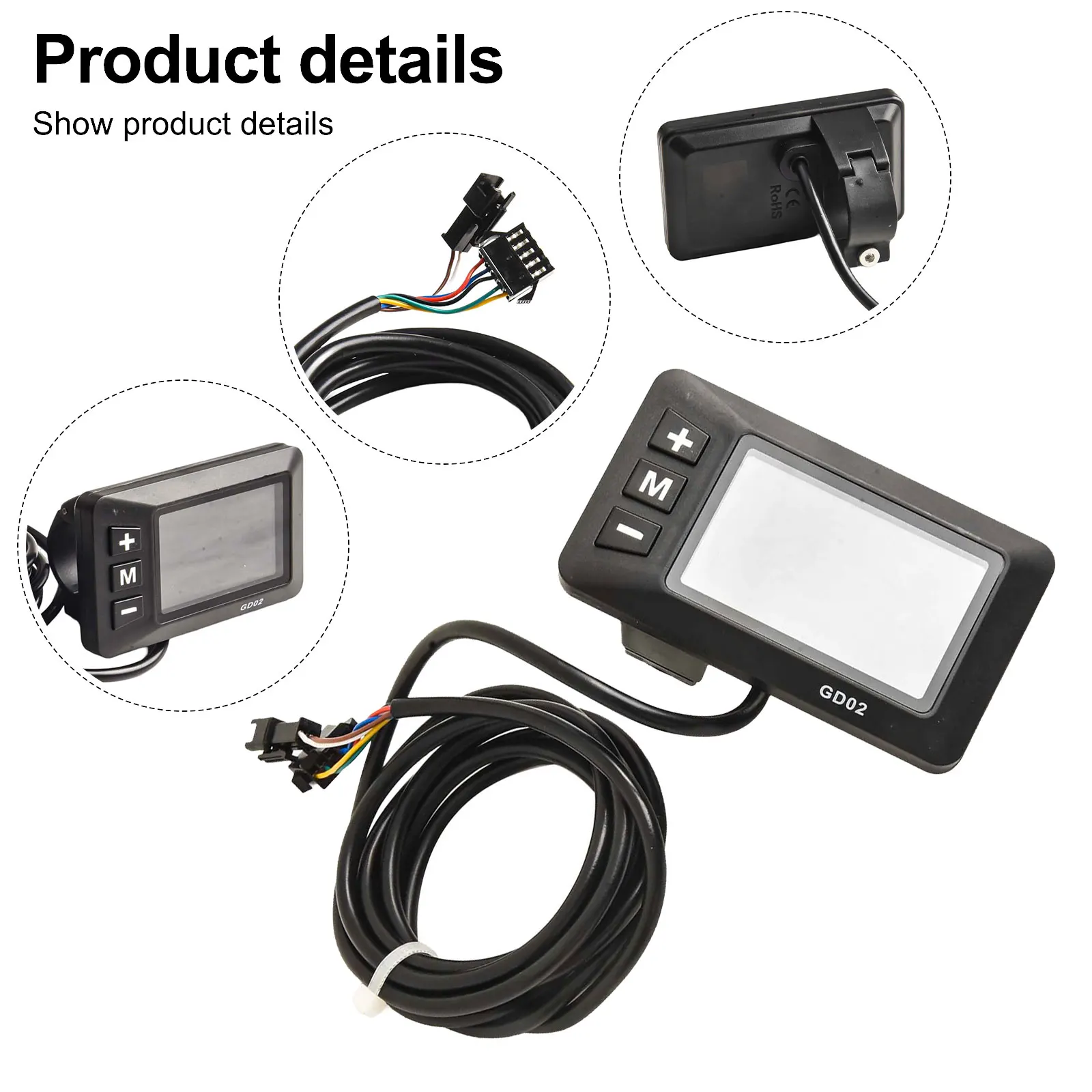 

24-60V Display Electric Bike Screen 82.02mm*48.02mm Secure SM Connector For Display Electric Bicycle Accessory