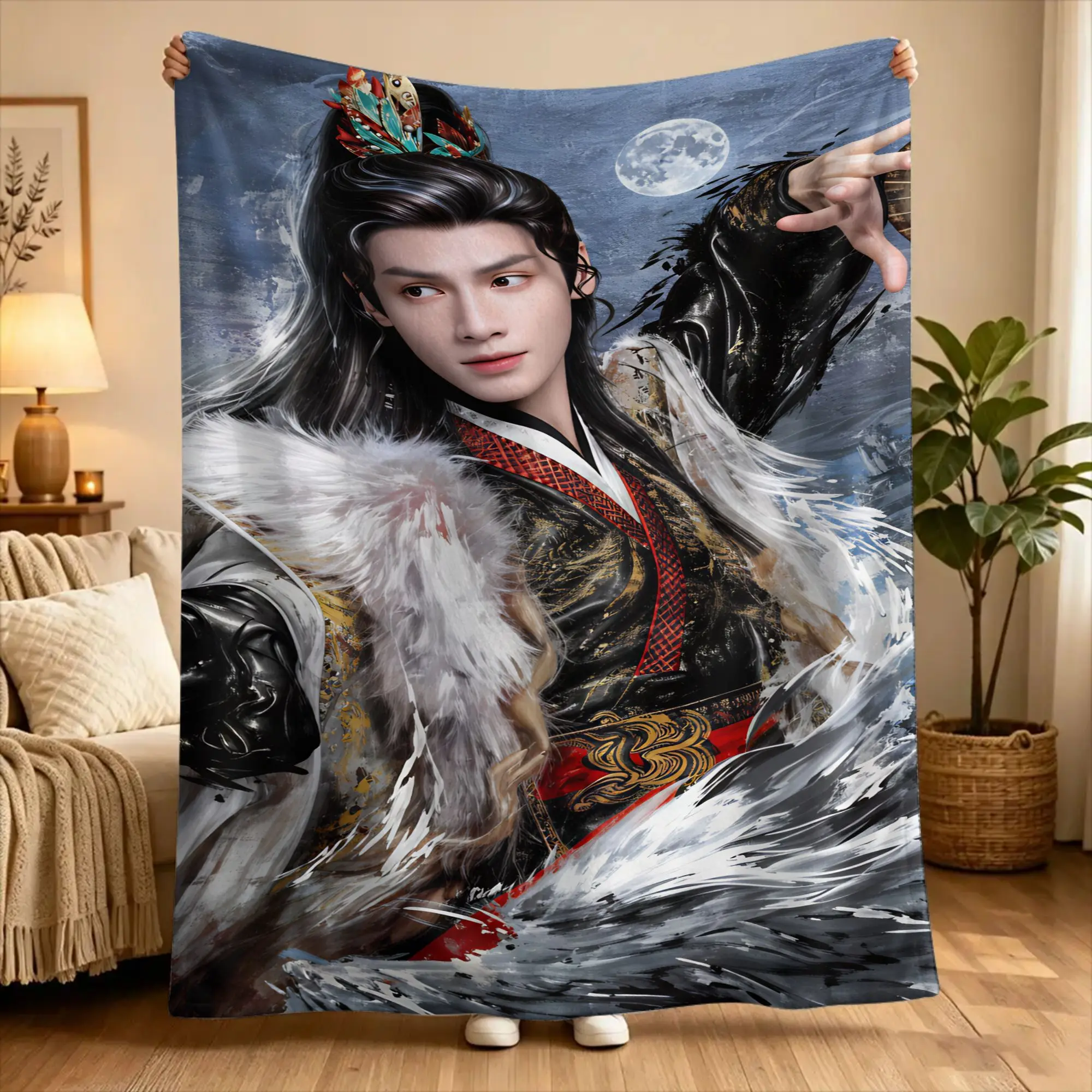 Leo Luo Yunxi Bai Lu  Blankets Quality Warm Soft  Throw Blanket Winter Decorative Living Room Funny Bedspread